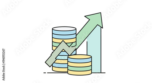Increasing financial growth with coins stacked.