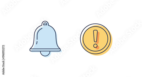 Warning bell alert icon notification.