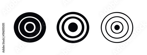 Target and Bullseye Icon Set for Goals and Accuracy
