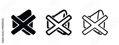 Mute speaker or no sound icon, audio control symbol