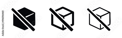 No Sugar Icon Set. Sugar-Free Diet and Nutrition Symbol.