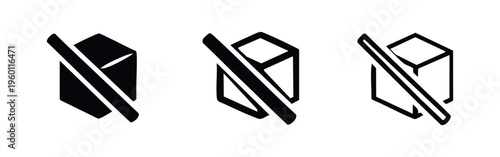 Sugar Ban Icon Set. No Sugar or Sugar-Free Symbol.