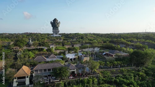 Bali GWK Statue Aerial Drone View Garuda Wisnu Kencana Daytime