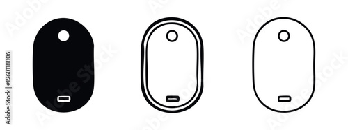 Airplane window or porthole icon set, symbolizing air travel, aviation, and passenger journeys