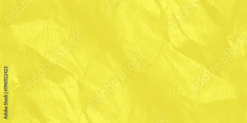 vibrant yellow crumpled paper texture background with wrinkled creases and organic paper folds