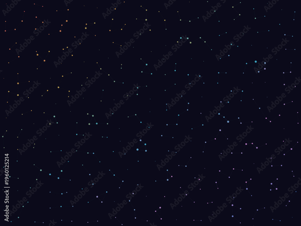 Obraz premium Abstract Particle Network Lines Digital Illustration