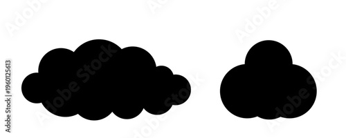 Black cloud icon, weather symbol