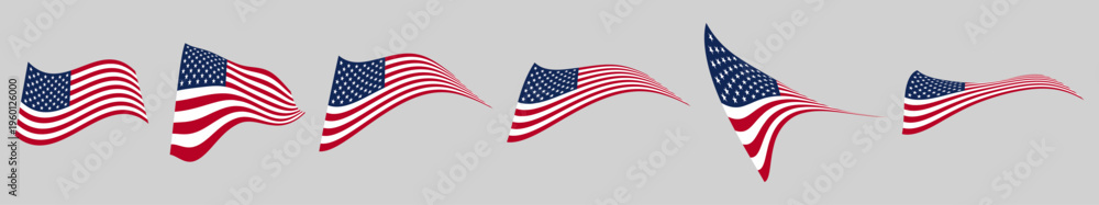 Obraz premium DRAPEAU DES ÉTATS-UNIS D'AMÉRIQUE ONDULÉ