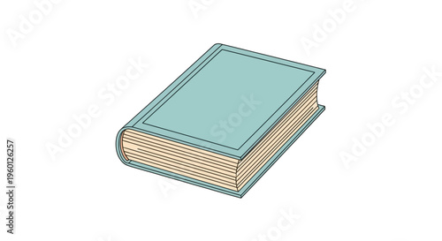 Book with green cover pages stacked.