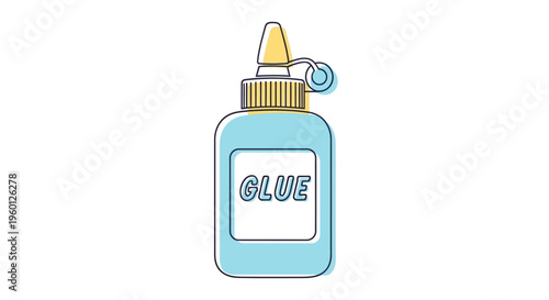 Bottle of glue adhesive liquid.