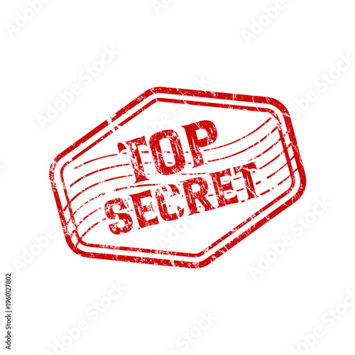 Top secret red grunge rubber stamp, vector illustration