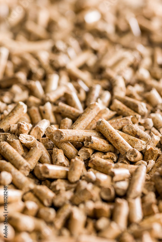 Close-Up Of Wood Pellets Biomass Fuel Pile For Sustainable Heating And Renewable Energy