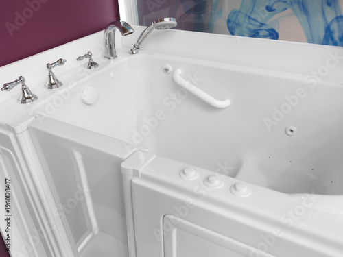 Accessible sitting bath tub