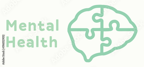 Mind, mental health, brain, intelligence, education, puzzle, idea, therapy, human. Neuroscience, psychology, head, business. Icon, strategy, shape, vector