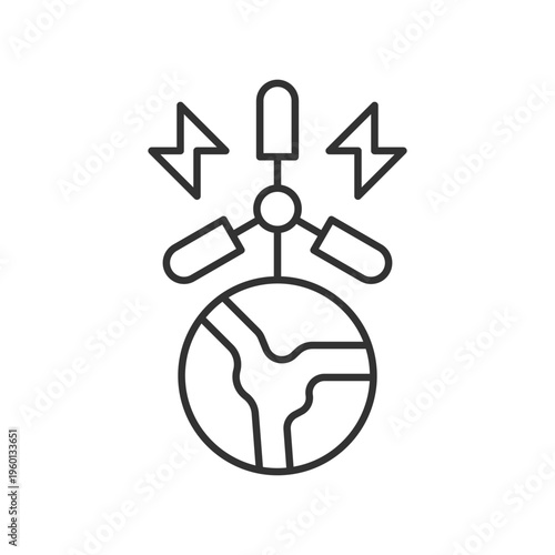 Wind Turbine Global Icon