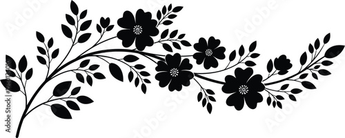 Nature Tree Branch with Flowers