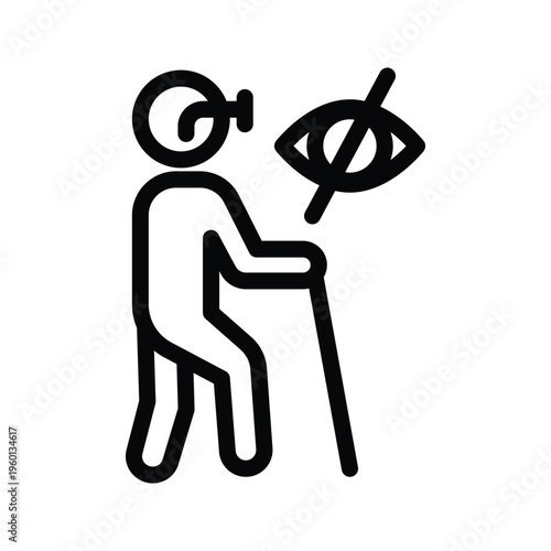  blind vision line icon illustration vector graphic.eps