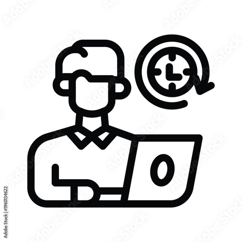 working hours line icon illustration vector graphic.eps