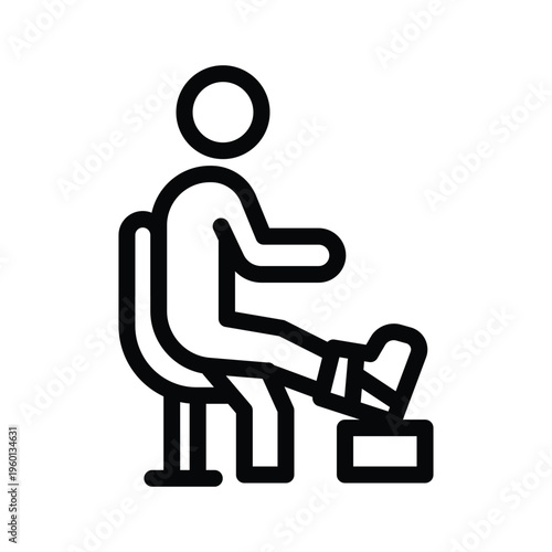 broken leg line icon illustration vector graphic.eps