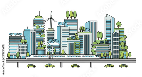 City Skyline with Modern Buildings.