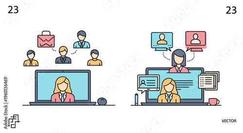 Business woman on video conference call.