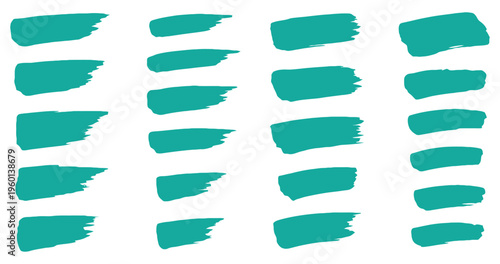 Teal brush strokes on white background
