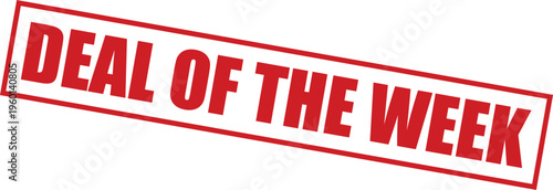 Red deal of the week stamp on isolated with bold text