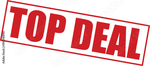 Red top deal stamp for shopping discounts