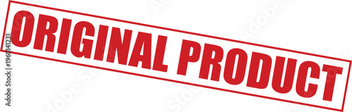 Red original product stamp with bold text