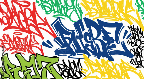 Vibrant Graffiti Art Mural - Colorful Abstract Urban Street Style Letters