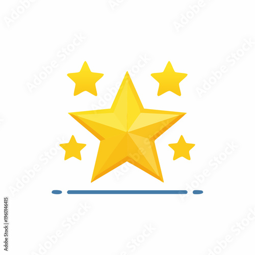 Shiny yellow star icons on a white background, representing rating or quality