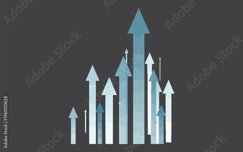 Business growth and success arrow graph illustration