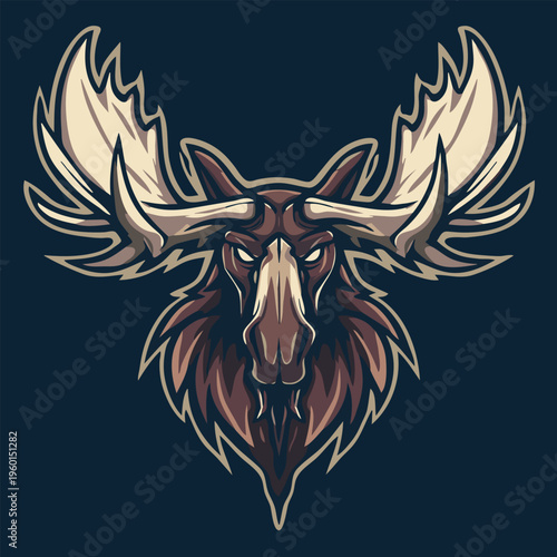 Angry Moose Mascot Logo for Esports Team and Sports Branding