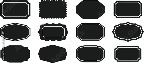 label assorted retro shapes templates for branding and design use