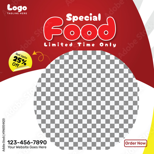 Special Food Social Media Post Template | Restaurant Promotion Banner for Instagram & Facebook