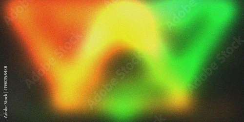 Quadro su tela Abstract Vibrant Neon Gradient Background with Blurred Letter W Shape and Grainy