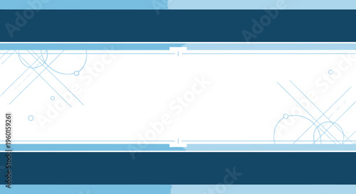 A futuristic a (4) graphic design with blue lines and shapes on a white background.