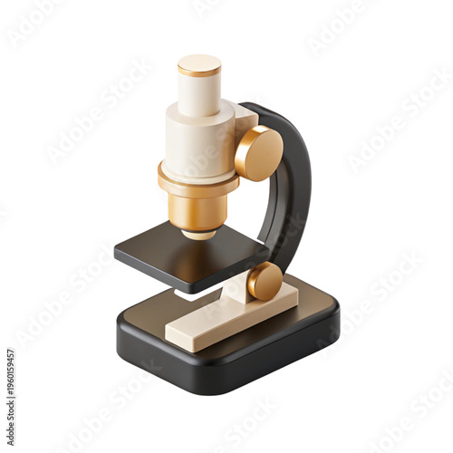Modern 3d rendered microscope for scientific research and educational laboratory study purposes