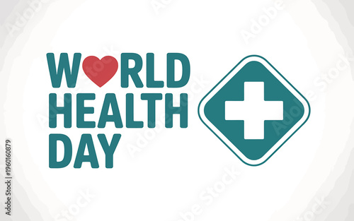 World Health Day medical awareness campaign logo with cross symbol