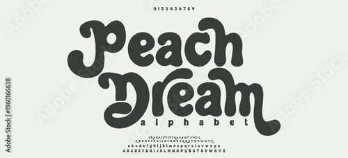 Peach Dream Elegant Font Uppercase Lowercase and Number. wedding font, Classic Lettering Minimal Fashion Designs. Typography modern serif fonts regular decorative vintage concept. vector illustration