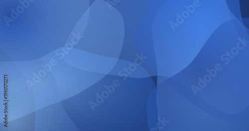 Abstract flowing shapes with a bright blue and deep blue gradient.