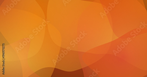 Vibrant orange abstract background with flowing shapes and warm gradients.