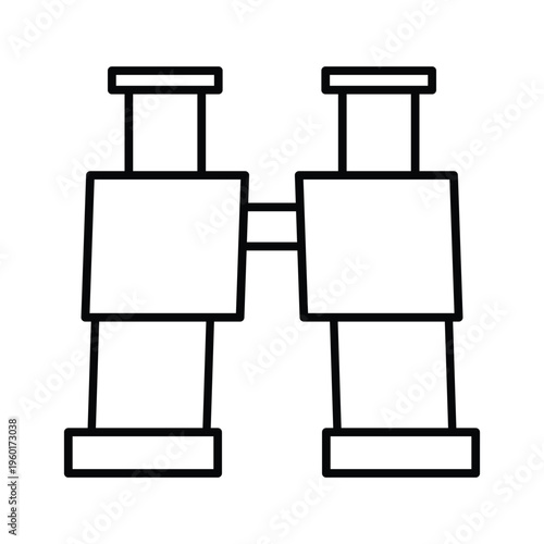 Binoculars icon representing search, observation, and exploration. Suitable for discovery, surveillance, and outdoor adventure concepts.