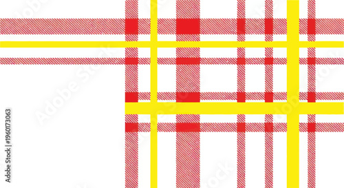 Red and Yellow Tartan Plaid Pattern with White Space