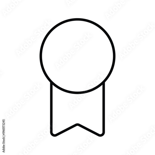 Badge line icon representing awards, achievements, certification, and quality assurance. Ideal for recognition, success, and verified concepts.
