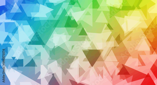 Abstract Rainbow Triangle Pattern Background, Geometric Shapes, Colorful Gradient Overlay