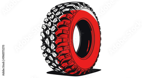 Off-road Tire Tread Pattern, Mud Terrain Wheel, Rugged Vehicle Part