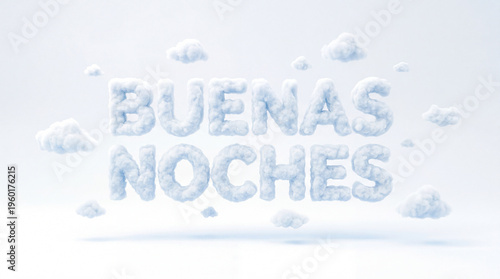 Buenas noches soft cloud text calm night greeting peaceful scene