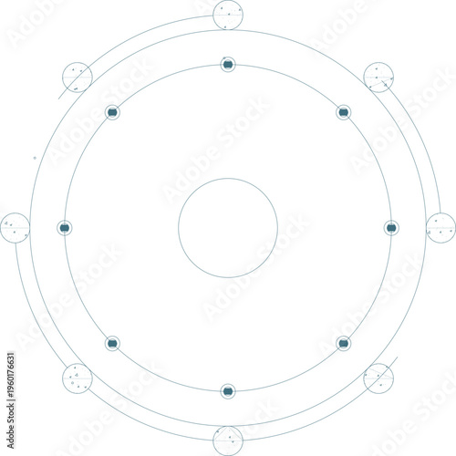 Technical architectural plan view drawing showing circular rotunda or pavilion with concentric rings and regularly spaced structural columns or supports.