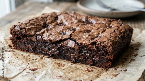 Close-up of a chocolate brownie